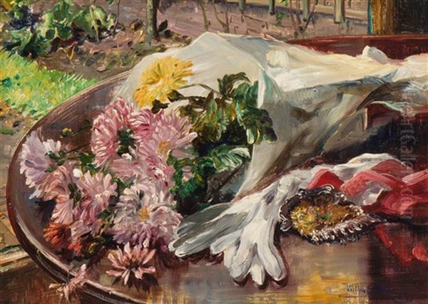Still Life With Flowers And White Gloves - view 1