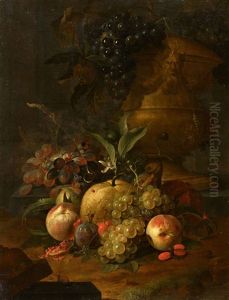 Fruit Still Life In A Vase by Coenraet Roepel
