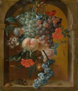 Blumenstillleben Mit Einer Maus (+ Blumenstillleben Mit Einem Vogelnest; Pair)