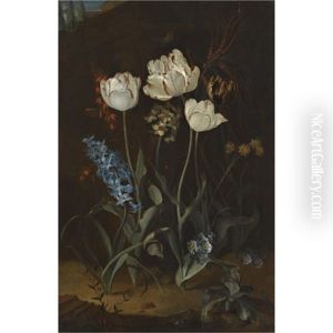 Still Life With Tulips And Hyacinth by Coenraet Roepel