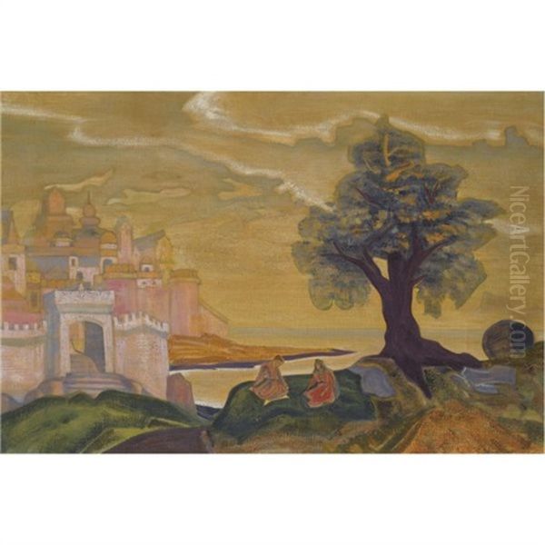 Ledenets Town, Set Design For Rimsky-korsakov's Opera The Tale Of Tsar Saltan - view 1
