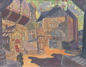Prince Galitsky's Courtyard (set Design For Prince Igor): by Nikolai Konstantinovich Roerich
