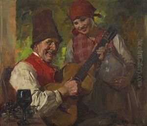 Der Gitarrenspieler by August Roeseler