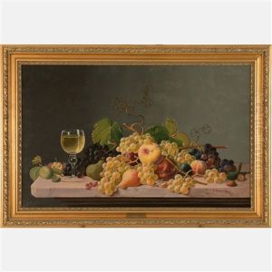 Still Life With Fruit And Wine by Severin Roesen