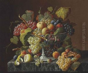 Still Life With Fruit And Leaves