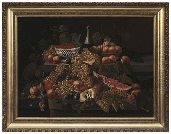 Still Life With Fruit And A Champagne Bottle - view 1