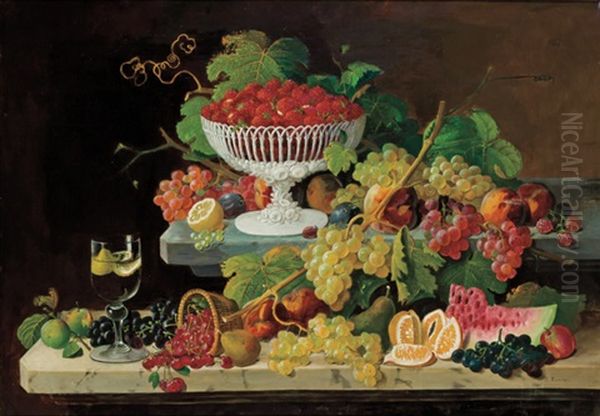 Still Life With Fruit On A Marbletop - view 1