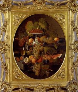 Still-life Of Fruits And Grapes In An Elaborately Tiered Arrangement by Severin Roesen