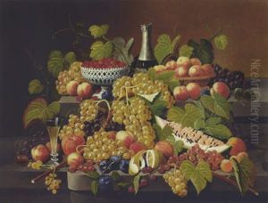 Fruit And Champagne by Severin Roesen