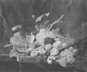 Still Life With Fruits And Wine by Severin Roesen