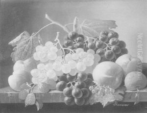 Still Life With Summer Fruits On A Gray Marble Slab
