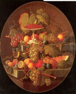 Tiered Still Life: Fruit, Wine Glass And Compote