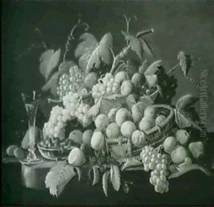 Still Life Of Fruit With Champagne Flute by Severin Roesen