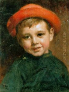 Kleiner Junge Mit Rotem Hut by Louis Albert Roessingh