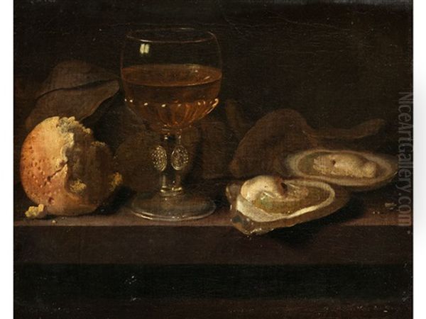 Feines Stillleben Mit Weinglas Und Austern - view 1