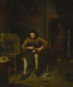 Portrait Of A Cobbler, Full Length, In His Workshop