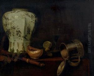 Nature Morte Au Vase Chinois, A La Pinte De Biere Et A La Flute