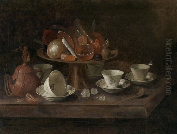 Ein Stillleben Mit Schokoladentassen Und Einer Tazza Mit Naschwerk - view 1