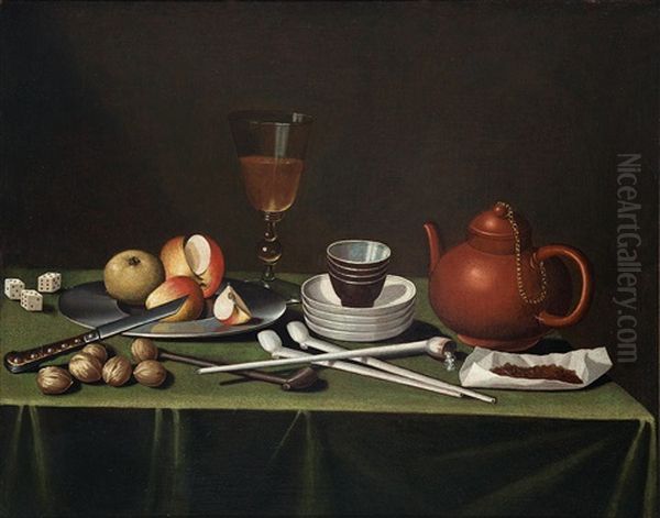 Stillleben Mit Fruchten Und Raucherutensilien - view 1