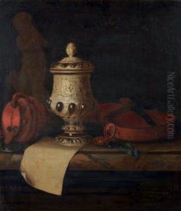 Nature Morte Au Violon, Pieces D'orfevrerie Et Sculpture by Pieter Gerritsz van Roestraten