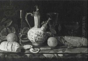 Still Life With Chinese Porcelain Kendi, Glasses, Lobsters, Etc. by Pieter Gerritsz van Roestraten
