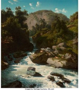 Mountain Stream by Jean Francois Xavier Roffiaen