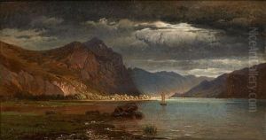 Au Bord Du Lac De Walensdadt Suisse by Jean Francois Xavier Roffiaen