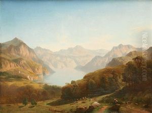 Paysage Lacustre Anime by Jean Francois Xavier Roffiaen