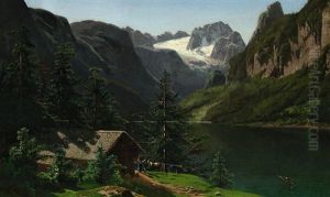 Gebirgssee Mit Bauernhaus Und Figurenstaffage by Jean Francois Xavier Roffiaen