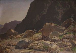 Etude De Paysage A "eis Capelle" (baviere) by Jean Francois Xavier Roffiaen