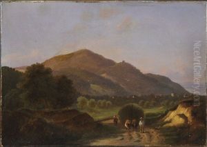 Paysage De Montagne Anime by Jean Francois Xavier Roffiaen