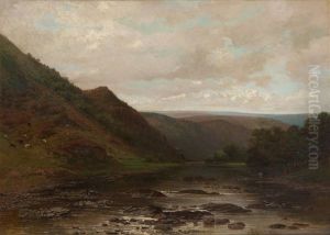 Bords De Meuse Avec Pecheur Et Troupeau