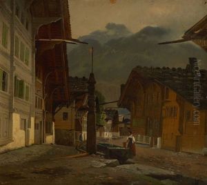 Village De Meymingen En Suisse by Jean Francois Xavier Roffiaen