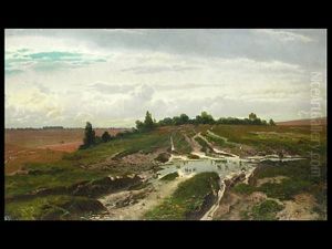 Tiefe Landschaft Mit Kleinem Gewasser by Jean Francois Xavier Roffiaen