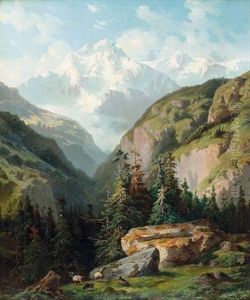 Lauterbrunnental Mit Der Jungfrau by Jean Francois Xavier Roffiaen