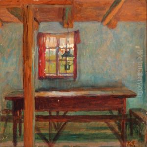 Interior From A Farmer House by Victor Borregaard