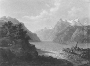 Gebirgslandschaft Mit Einem See Gebirgslandschaft Mit Einem See