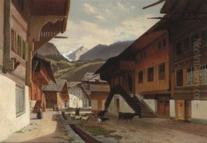 Troupeau Traversant Le Village De Meyringen