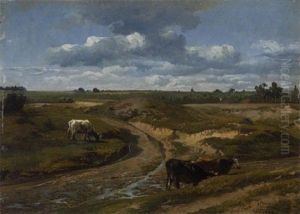 Drei Kuhe In Weidelandschaft