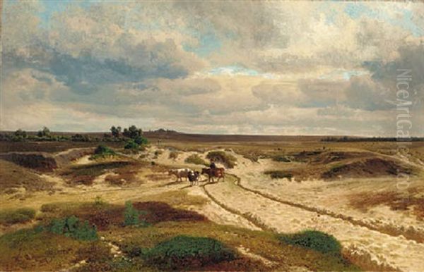 A Drover And His Cattle In A Pastoral Landscape - view 1