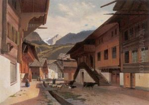 Gezicht Te Meyringen, Zwitserland Gezicht Te Meyringen, Zwitserland