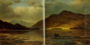 Vue De Lac Animee by Jean Francois Xavier Roffiaen