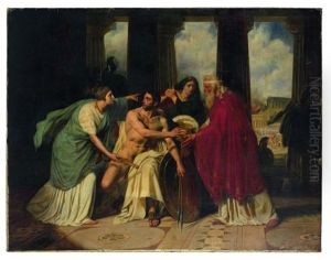 Meleagre Reprenant Ses Armes A La Sollicitation De Son Epouse by Eugene Roger