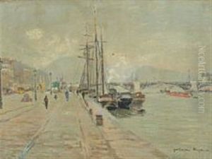 Les Quai A Rouen by Guillaume Georges Roger