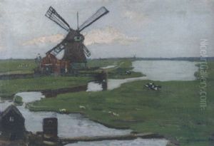 Paysage Au Moulin by Guillaume Georges Roger