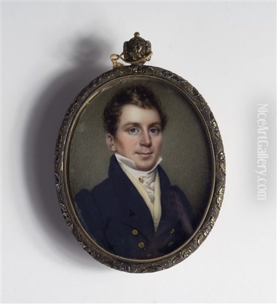 Portrait Of A Gentleman In Black Coat Wearing A Stick Pin - view 1