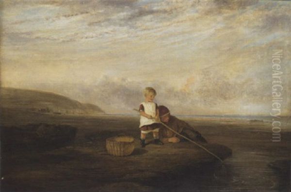 Children By A Rock Pool - view 1