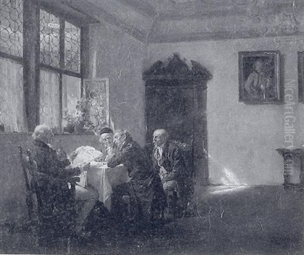 Mannerrunde In Niederlandischer Stube - view 1