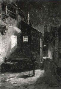 Mondscheinnacht In Einer Alten Stadt