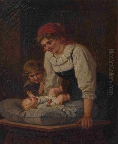 Mutter Mit Ihren Beiden Kindern - view 1